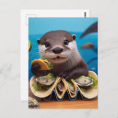 Otter With Osyster Tacos Briefkaart (Voorkant / Achterkant)