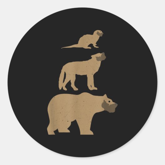 Otter Wolf Beer gay slang | Funny Gift Ronde Sticker (Voorkant)