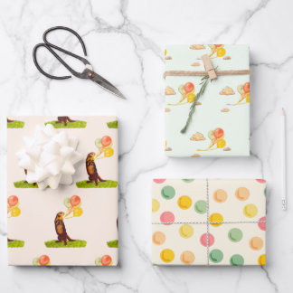 Otter Wrapping Paper Flat Sheet Set 3