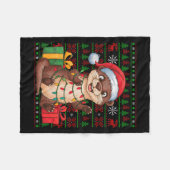 Otter Xmas Lights Ugly Santa Hat Otter Christmas  Fleece Deken (Voorkant (Horizontaal))