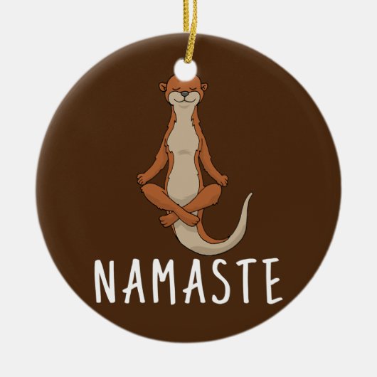Otter Yoga Keramisch Ornament (Voorkant)