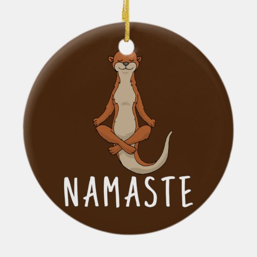 Otter Yoga Keramisch Ornament (Achterkant)