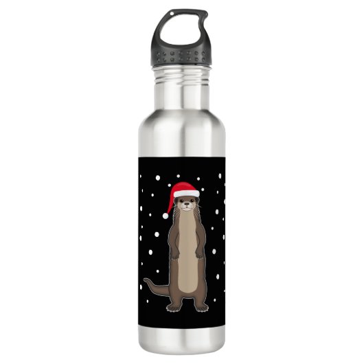 Otter Zee Otter kerstdieren cadeau idee Waterfles (Voorkant)