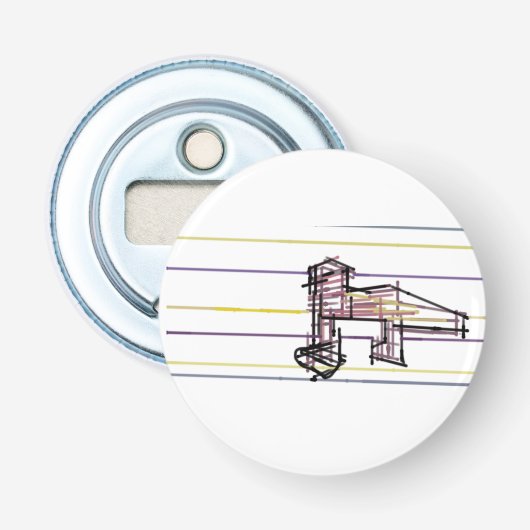 Otter Zomer vreugde  Button Flesopener (Voorkant)