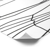 Otter zwarte lijn moderne minimalistische lijnkuns poster (Hoek)