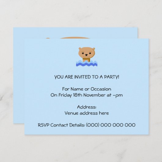 Otter zwemmen. kaart (Voorkant / Achterkant)