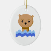 Otter zwemmen. keramisch ornament (Rechts)
