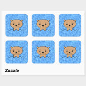 Otter zwemmen. vierkante sticker (Vel)