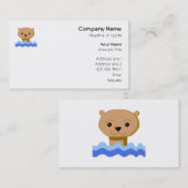 Otter zwemmen. visitekaartje (Voorkant / Achterkant)