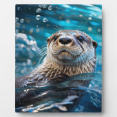 Otter Zwemt Fotoplaat (Voorkant)