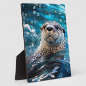 Otter Zwemt Fotoplaat (Zijkant)