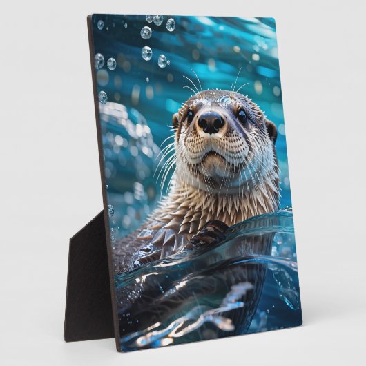 Otter Zwemt Fotoplaat (Zijkant)