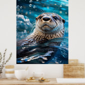 Otter Zwemt Poster (Keuken)