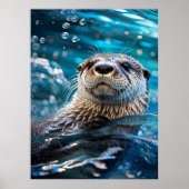 Otter Zwemt Poster (Voorkant)