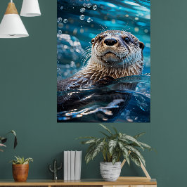 Otter Zwemt Poster