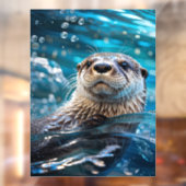 Otter Zwemt Raamsticker (Vel 2)