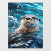 Otter Zwemt Raamsticker (Vel)