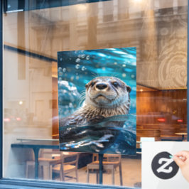 Otter Zwemt Raamsticker