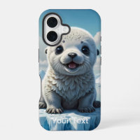 Otterbox baby zeehondenpup zittend op een ijsberg