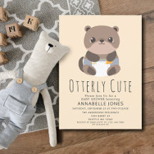 otteren schattig otter dierlijk Baby shower uitnod
