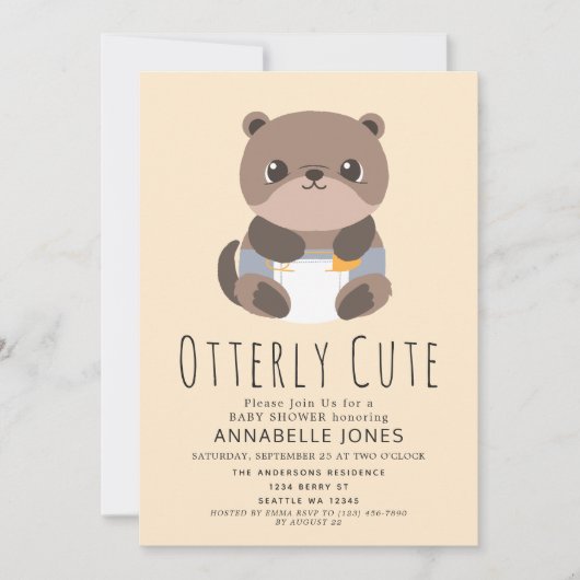 otteren schattig otter dierlijk Baby shower uitnod Kaart (Voorkant)
