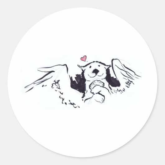 otterengel ronde sticker (Voorkant)