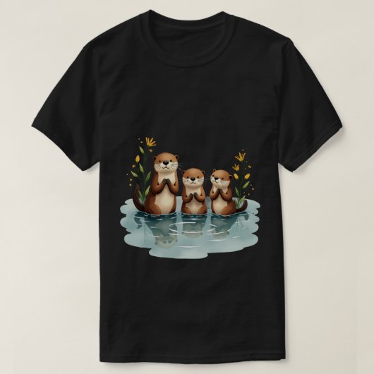 Otterfamilie T-shirt (Design voorkant)