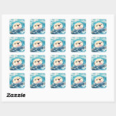 Otterfantastisch Waterpretje Vierkante Sticker (Vel)