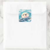 Otterfantastisch Waterpretje Vierkante Sticker (Tas)