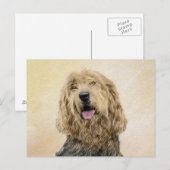 Otterhondschildering - Kute Original Dog Art Briefkaart (Voorkant / Achterkant)