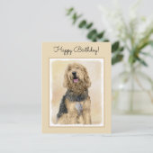Otterhondschildering - Kute Original Dog Art Briefkaart (Staand voorkant)