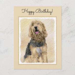 Otterhondschildering - Kute Original Dog Art Briefkaart