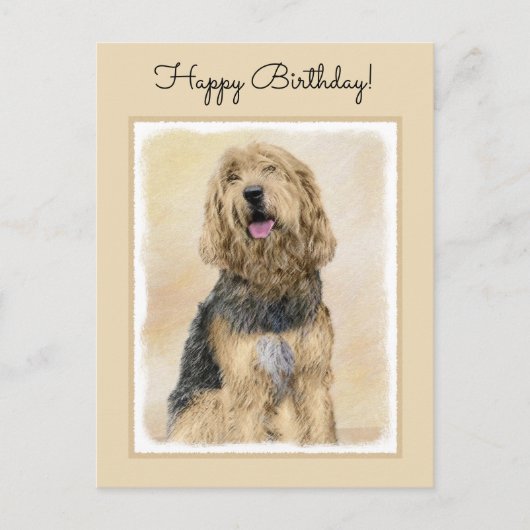 Otterhondschildering - Kute Original Dog Art Briefkaart (Voorkant)