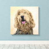 Otterhondschildering - Kute Original Dog Art Canvas Afdruk (Insitu (Houten vloer))