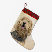 Otterhondschildering - Kute Original Dog Art Kleine Kerstsok (Voorkant (Hangend))