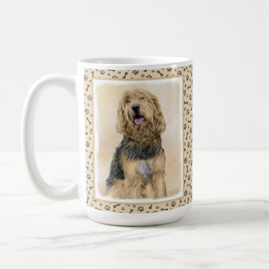 Otterhondschildering - Kute Original Dog Art Koffiemok (Links)
