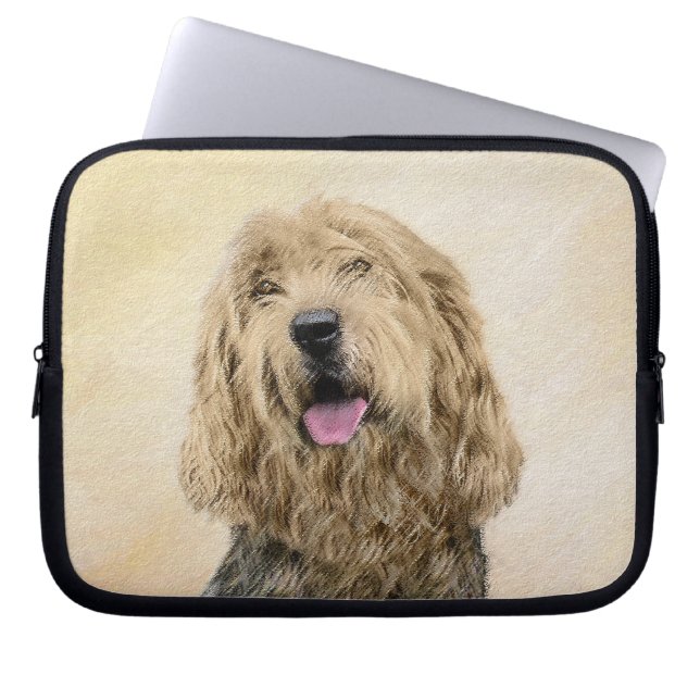 Otterhondschildering - Kute Original Dog Art Laptop Sleeve (Voorkant)
