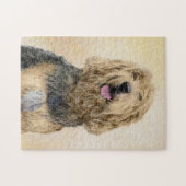 Otterhondschildering - Kute Original Dog Art Legpuzzel (Horizontaal)