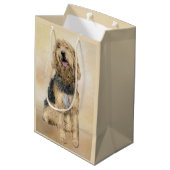 Otterhondschildering - Kute Original Dog Art Medium Cadeauzakje (Achterkant Gekanteld)