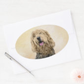 Otterhondschildering - Kute Original Dog Art Ovale Sticker (Envelop)