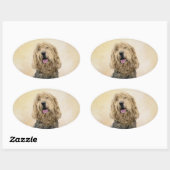 Otterhondschildering - Kute Original Dog Art Ovale Sticker (Vel)