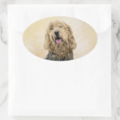 Otterhondschildering - Kute Original Dog Art Ovale Sticker (Tas)