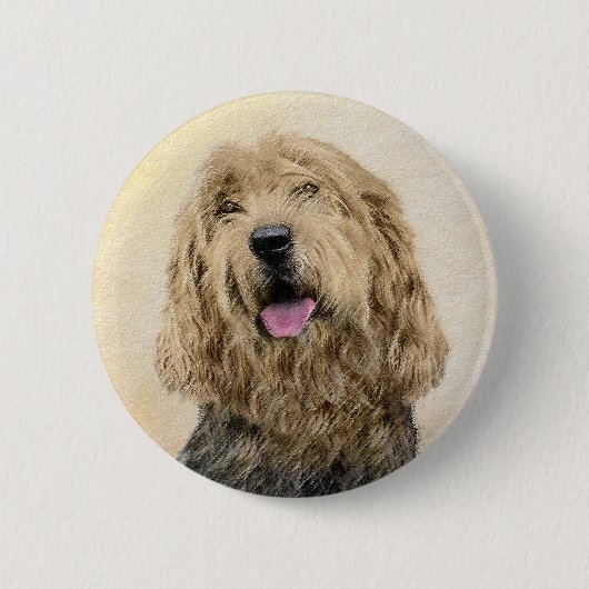Otterhondschildering - Kute Original Dog Art Ronde Button 5,7 Cm (Voorkant)