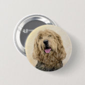 Otterhondschildering - Kute Original Dog Art Ronde Button 5,7 Cm (Voorkant /achterkant)