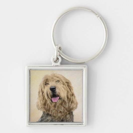 Otterhondschildering - Kute Original Dog Art Sleutelhanger (Voorkant)