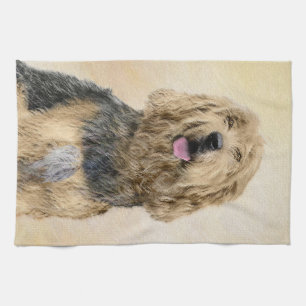 Otterhondschildering - Kute Original Dog Art Theedoek