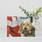 Otterhound en Santa Christmas Kaart (Staand voorkant)