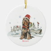 Otterhound hond watercolor monogram keramisch ornament (Voorkant)