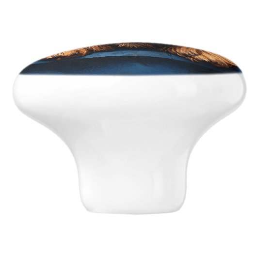 Otterhound in een kerstmuts keramische knop (Zijkant)