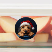 Otterhound in een kerstmuts labels (Aangebracht)